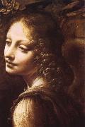 LEONARDO da Vinci Madonna in the rock grottos(Details oil